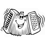Dibujo para colorear Dibujo De Acordeon Musical Para Pintar Y Colorear Piano Con Caja De Viento