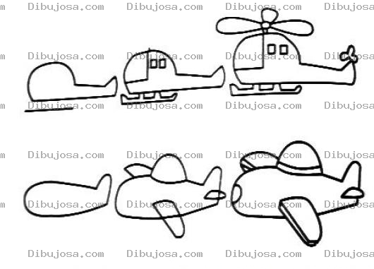 Dibujo para colorear Como Dibujar Un Helicoptero Y Como Dibujar Un Avion Dibujo Para Colorear