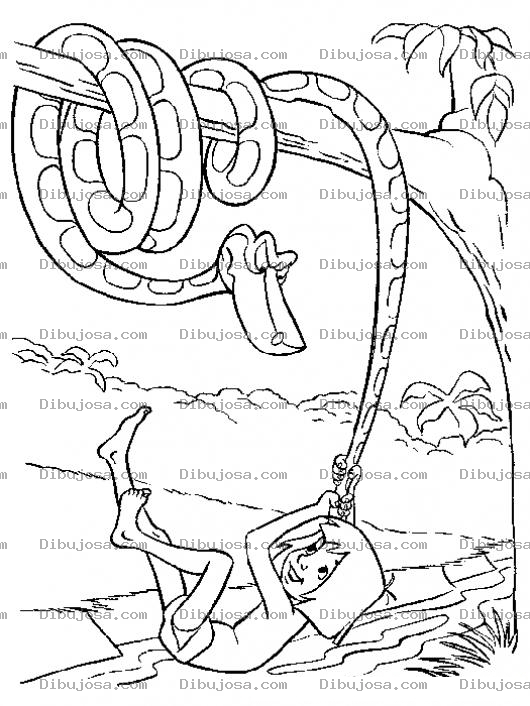 Dibujo para colorear Dibujo De Nino Con Serpiente Para Pintar Y Colorear