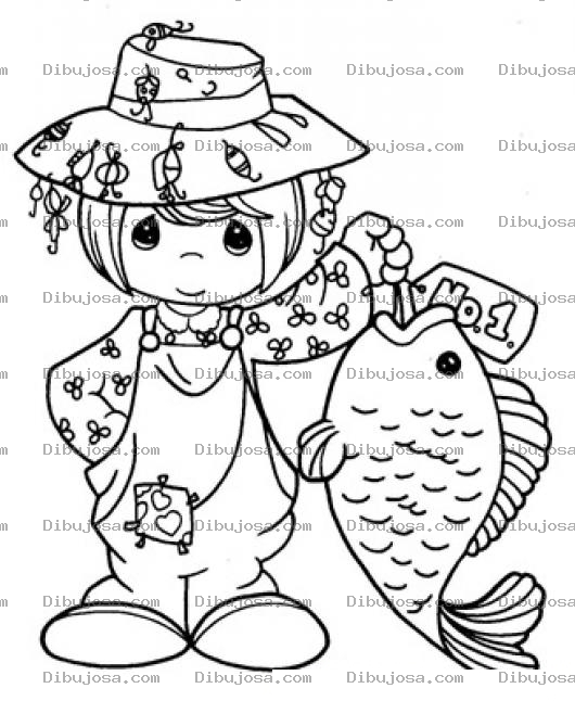 Dibujo para colorear Pescador De Presiosos Momentos Para Pintar Y Colorear