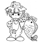 Dibujo para colorear Pescador De Presiosos Momentos Para Pintar Y Colorear