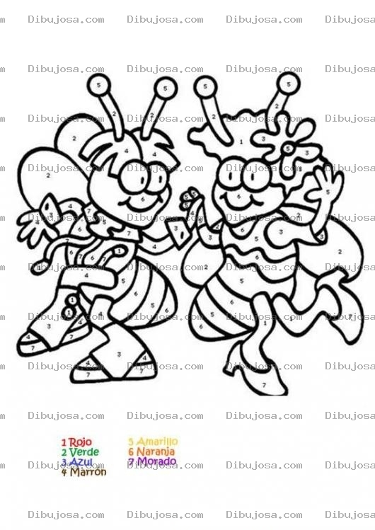 Dibujo para colorear Dibujo De Avejas Para Colorear Por Numeros