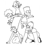 Dibujo para colorear Los Simpsons Para Pintar Y Colorear