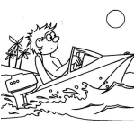 Dibujo para colorear Dibujo De Chico En Lancha Para Pintar Y Colorear