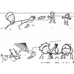 Dibujo para colorear Dibujo De Familia Disfrutando Vacaciones En La Playa Para Pintar Y Colorear
