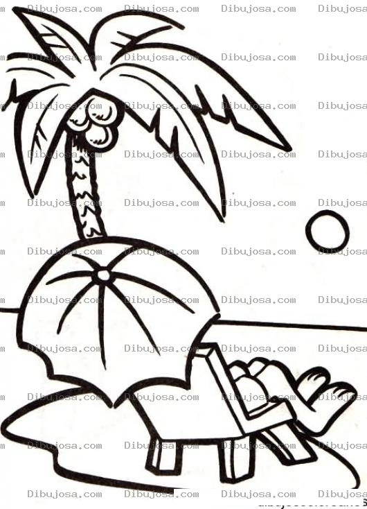 Dibujo para colorear Dibujo De Atardecer En Una Isla Para Pintar Y Colorear