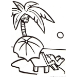 Dibujo para colorear Dibujo De Atardecer En Una Isla Para Pintar Y Colorear
