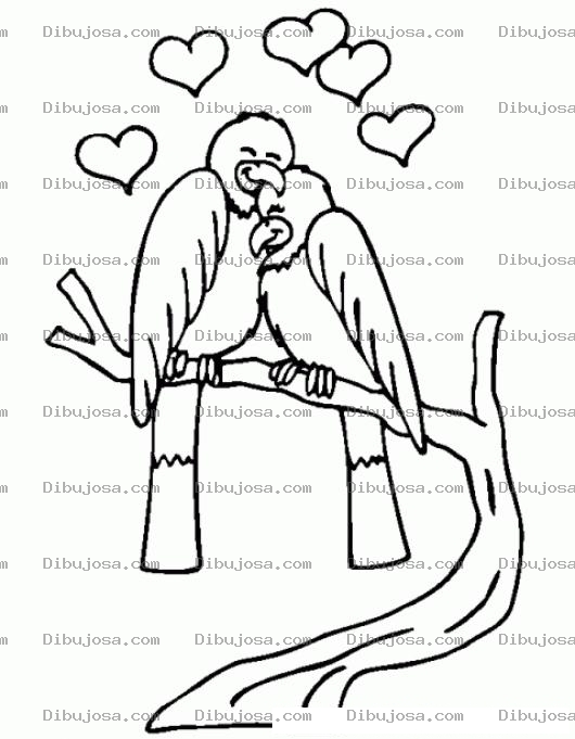 Dibujo para colorear Loritos Enoarmorados Para Pintar Y Colorear