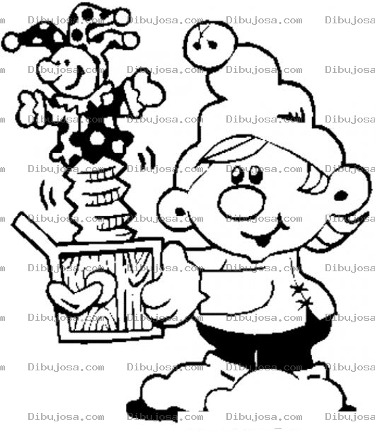 Dibujo para colorear Dibujo De Duende De Santa Claus Con Juguete Sorpresa Para Pintar Y Colorear