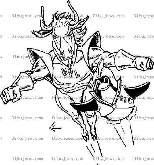Dibujo para colorear Super Vaca Y Super Pinguino Linux Para Pintar Y Colorear