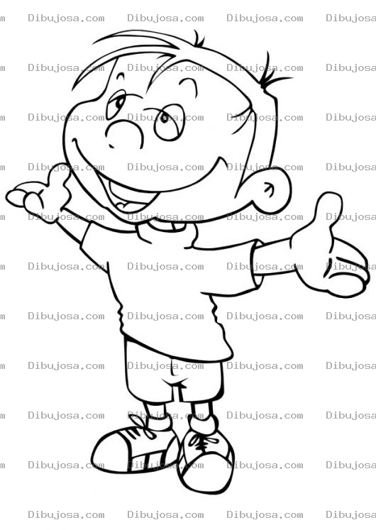 Dibujo para colorear Dibujo De Nino Declamando Para Pintar Y Colorear