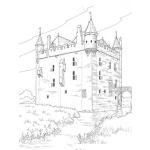 Dibujo para colorear Castillo gigante para pintar