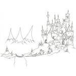Dibujo para colorear Colorear un castillo de nieve