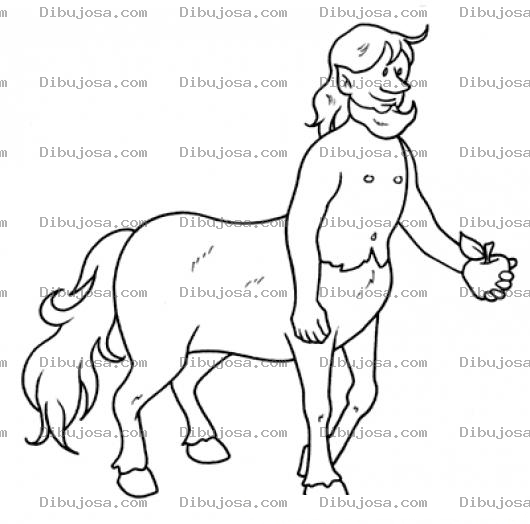 Dibujo para colorear Centauro Con Manzana Para Pintar Y Colorear