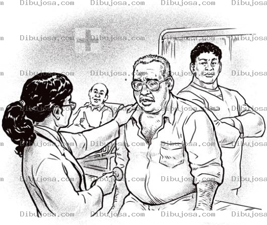 Dibujo para colorear Dibujo De Doctora Examinando Pacientes En Un Hospital Para Pintar Y Colorear