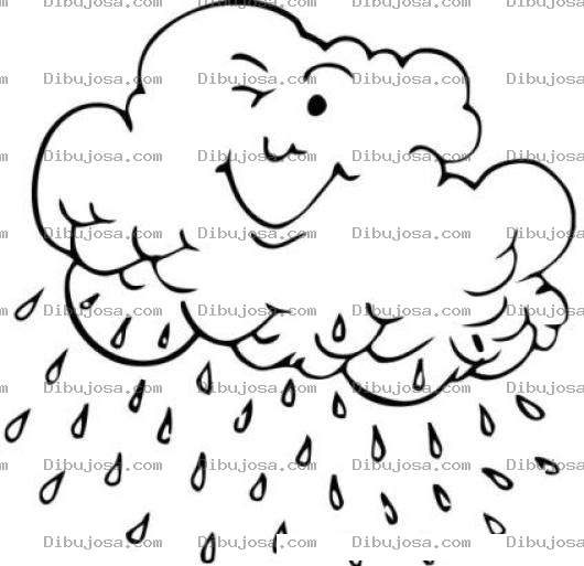 Dibujo para colorear Dibujo De Lluvia Para Pintar Y Colorear Nube Lloviendo