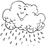 Dibujo para colorear Dibujo De Lluvia Para Pintar Y Colorear Nube Lloviendo