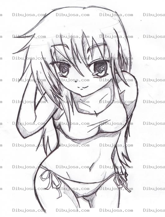 Dibujo para colorear Dibujo De Chica En Vikini Para Pintar Y Colorear Mujer En Bikini De 2 Piezas