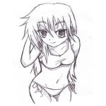 Dibujo para colorear Dibujo De Chica En Vikini Para Pintar Y Colorear Mujer En Bikini De 2 Piezas