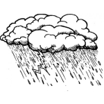 Dibujo para colorear Tormenta Con Rayos Y Lluvias Para Pintar Y Colorear Un Torrencial