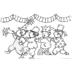 Dibujo para colorear Desfile De Ninos Vestidos De Payasitos Para Pintar Y Colorear