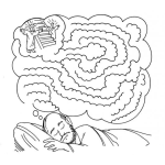 Dibujo para colorear Dibujo De Hombre Sonando Con Ir Al Cielo Para Pintar Y Colorear