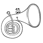 Dibujo para colorear Dibujo De Corneta Trompeta Para Pintar Y Colorear