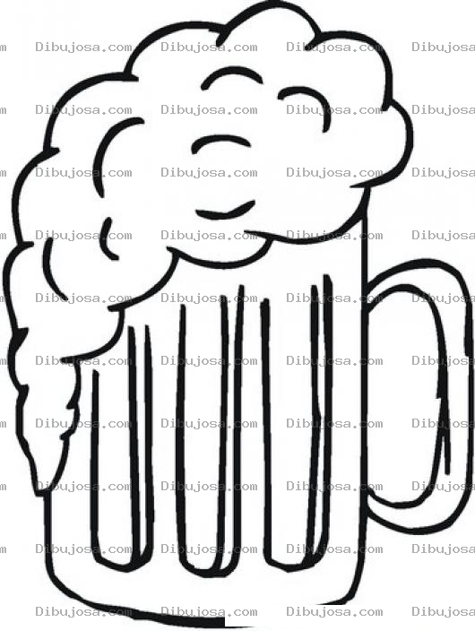 Dibujo para colorear Tarro De Cerveza Fria Con Espuma Para Pintar Y Colorear