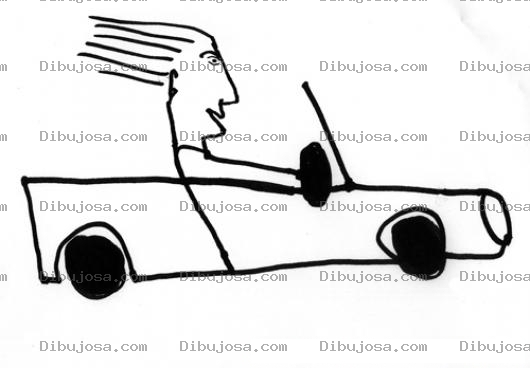 Dibujo para colorear Dibujo De Carro Descapotable A Toda Velocidad Para Pintar Y Colorear