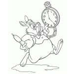 Dibujo para colorear Colorear Conejo De Alicia Corriendo Con Un Reloj