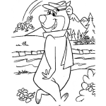 Dibujo para colorear Oso Yogui Caminando Para Colorear