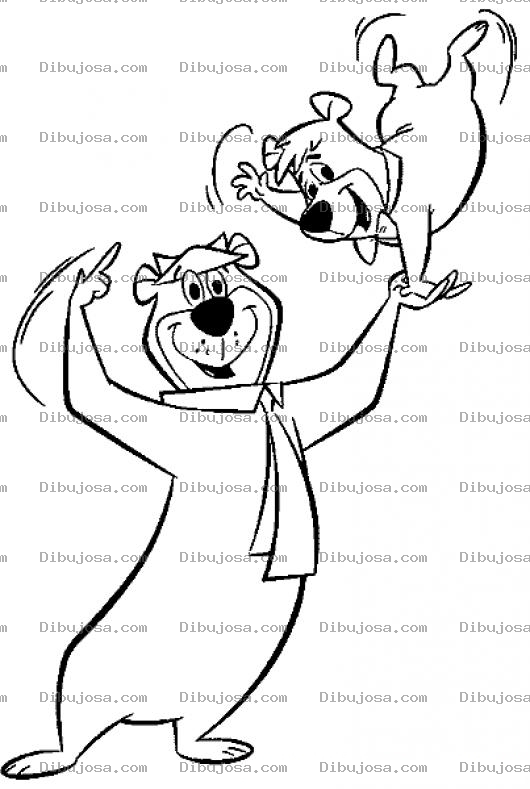 Dibujo para colorear Dibujo De Bubus Con Yogui Para Pintar Y Colorear