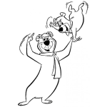 Dibujo para colorear Dibujo De Bubus Con Yogui Para Pintar Y Colorear