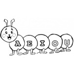 Dibujo para colorear Gusanito A E I O U Para Pintar Y Colorear Las Vocales Con El Cienpies De Aeiou