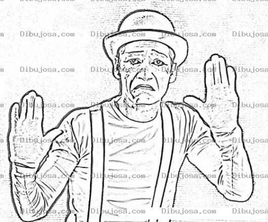 Dibujo para colorear Dibujo De Mimo Triste Para Pintar Y Colorear