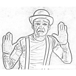 Dibujo para colorear Dibujo De Mimo Triste Para Pintar Y Colorear