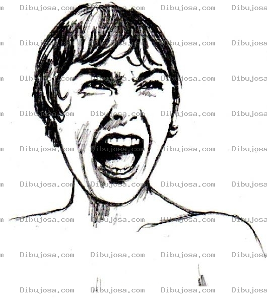 Dibujo para colorear Dibujo De Chico Gritando Para Pintar Y Colorear