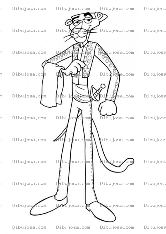Dibujo para colorear Pantera Rosa Colorear