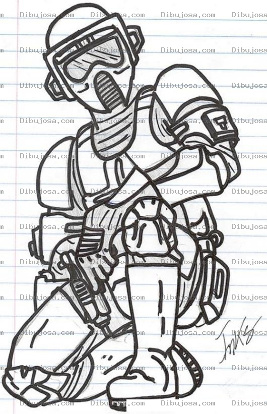 Dibujo para colorear Soldado De La Guerra De Las Galaxias Para Pintar Y Colorear