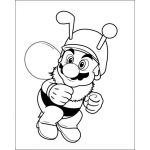 Dibujo para colorear Mariobros Con Traje De Avejita Para Pintar Y Colorear
