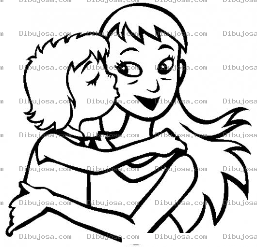 Dibujo para colorear Beso A Mama Parar Pintar Y Colorear