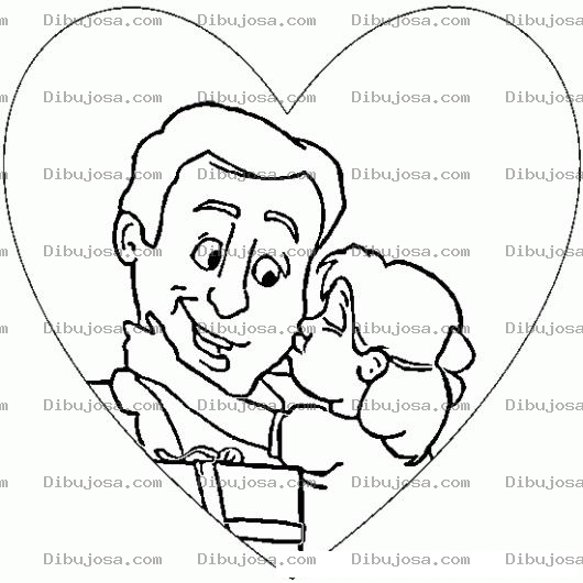 Dibujo para colorear Beso A Papa Para Colorear