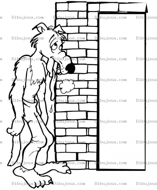 Dibujo para colorear Lobo Cansado De Soplar La Casa Delos Cochinitos Para Pintar Y Colorear