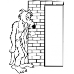 Dibujo para colorear Lobo Cansado De Soplar La Casa Delos Cochinitos Para Pintar Y Colorear