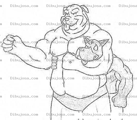 Dibujo para colorear Pelea De Perros Para Pintar Y Colorear