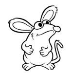 Dibujo para colorear Caricatura De Raton Con Orejas Grandes Para Pintar Y Colorear