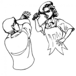Dibujo para colorear Dibujo De Mujer Pegandole A Su Marido Para Pintar Y Colorear Dibujos De Violencia Femenina