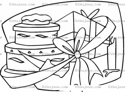 Dibujo para colorear Dibujo De Pastel Y Regalo Para Colorear