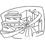 Dibujo para colorear Dibujo De Pastel Y Regalo Para Colorear