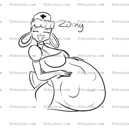 Dibujo para colorear Dibujo De Enfermera Enbarazada Para Pintar Y Colorear